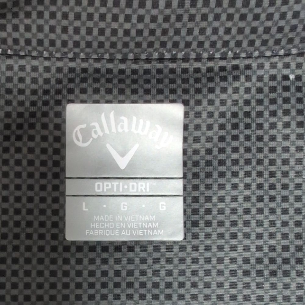 Callaway Opti-Dri Checkerboard Black/Grey Polo Shirt Size L - Picture 6 of 7